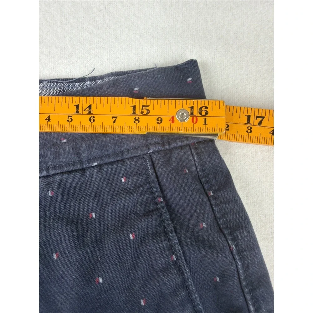 Banana Republic Men's Chino Shorts Size 32 Navy Dot Print Flat Front Cotton
